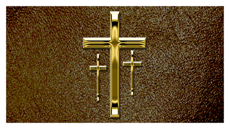 138 DA25-517-GD-SH-BR Gold 3 Crosses Shimmer Brown